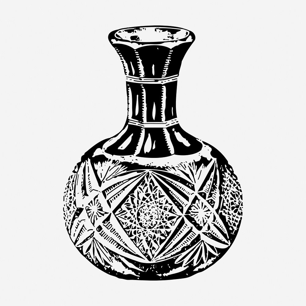 Vintage vase, home decor object illustration. Free public domain CC0 graphic