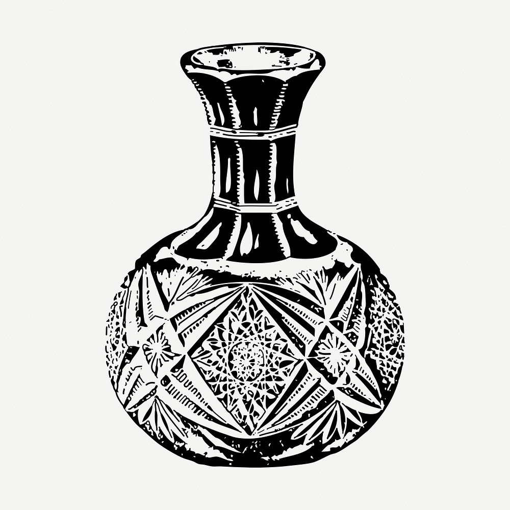 Vintage vase clipart, home decor object psd. Free public domain CC0 graphic