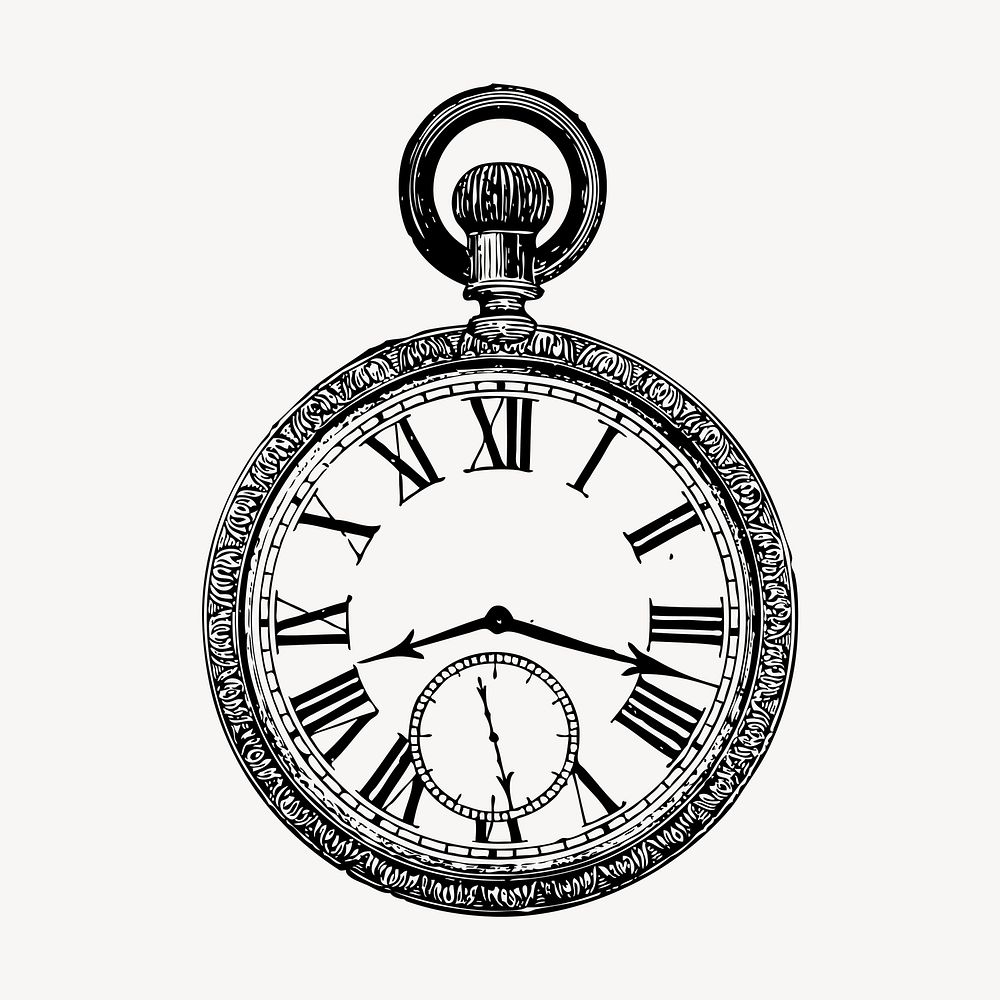 Pocket watch illustration vector. Free public domain CC0 graphic