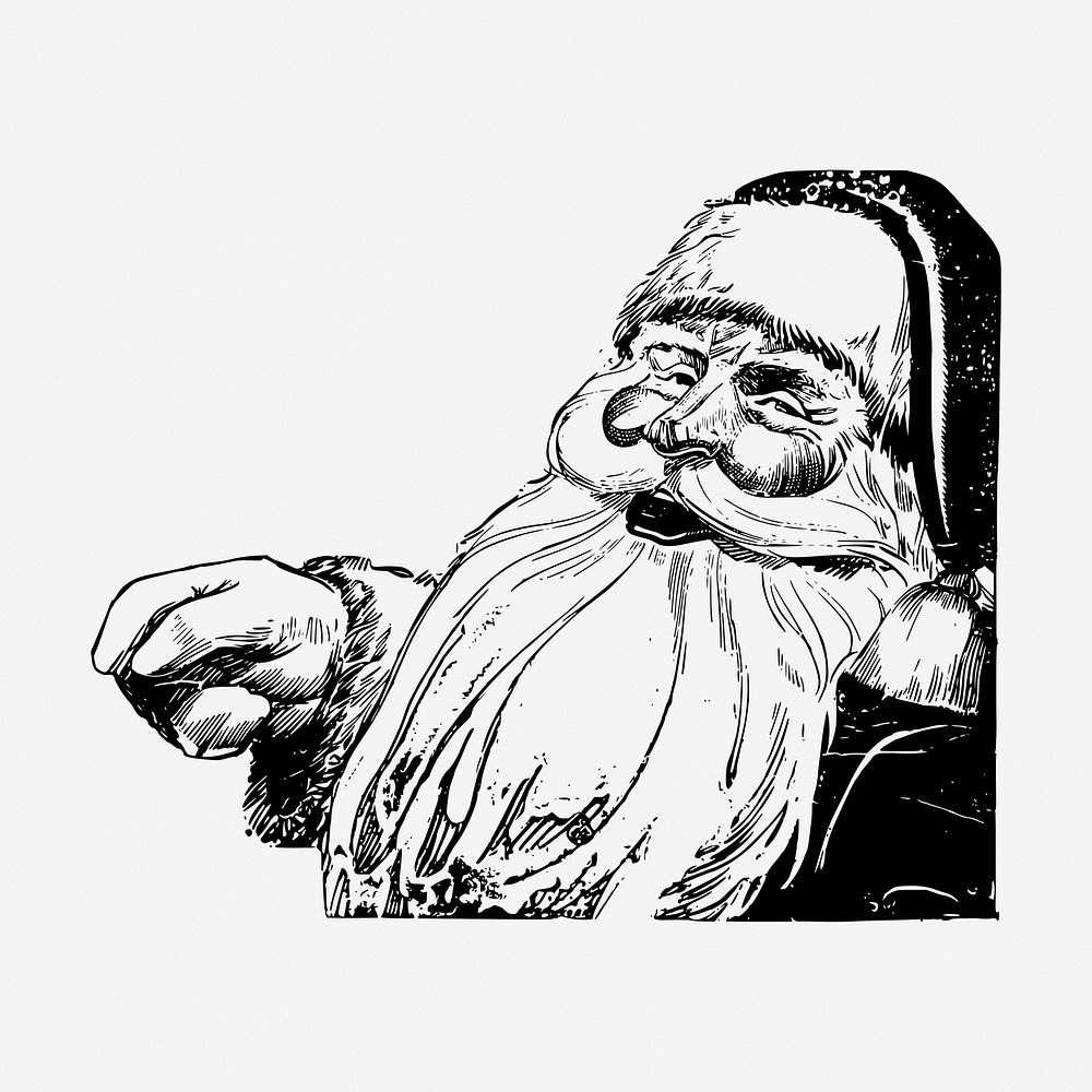 Santa Claus, vintage Christmas illustration. Free public domain CC0 graphic