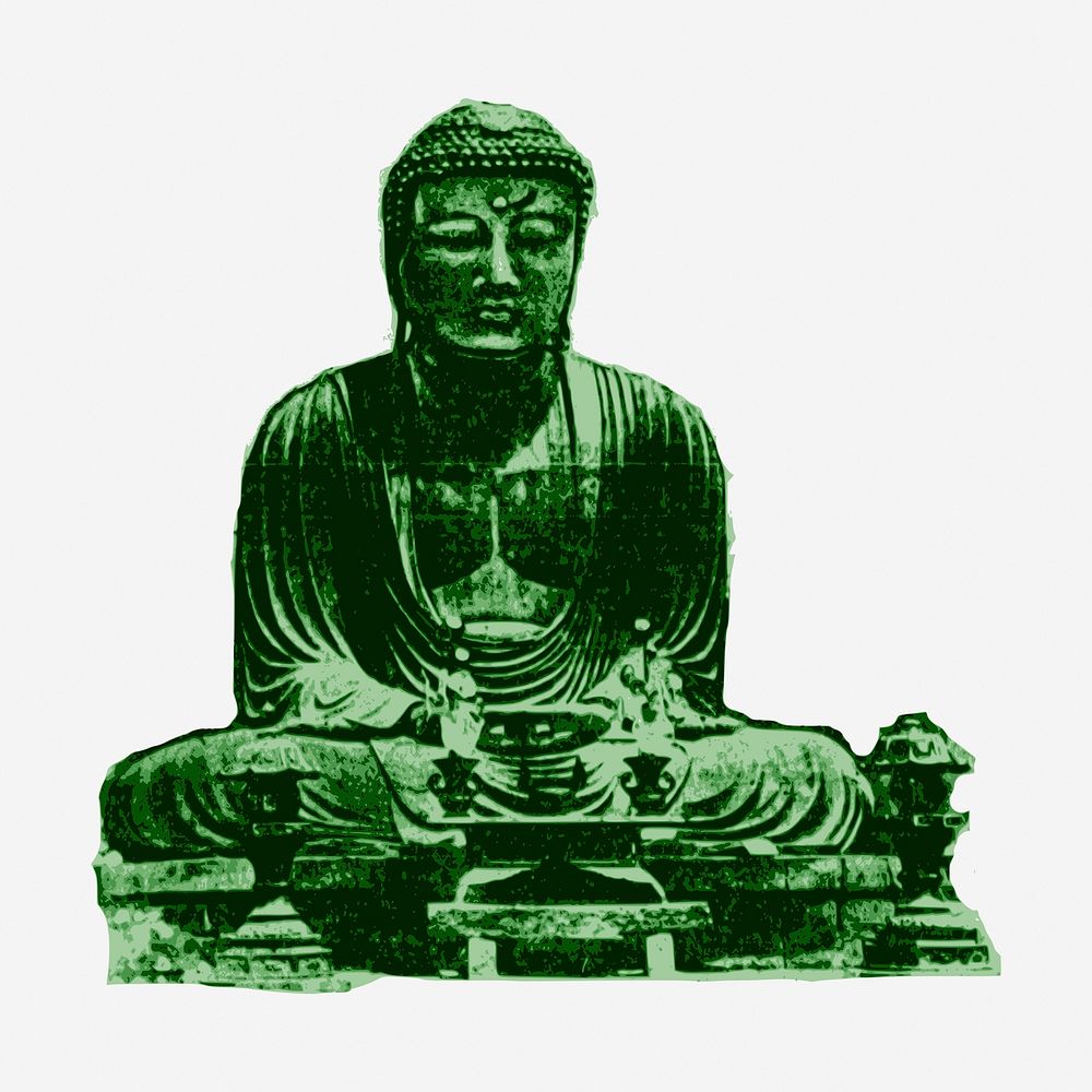 Sitting Buddha, religious green statue. Free public domain CC0 graphic