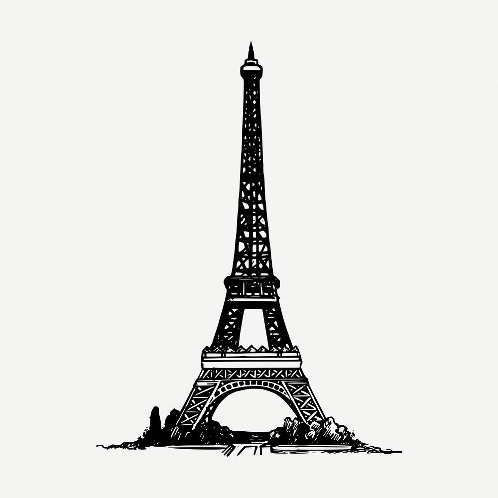 Eiffel tower clipart, Paris, France landmark psd. Free public domain CC0 graphic