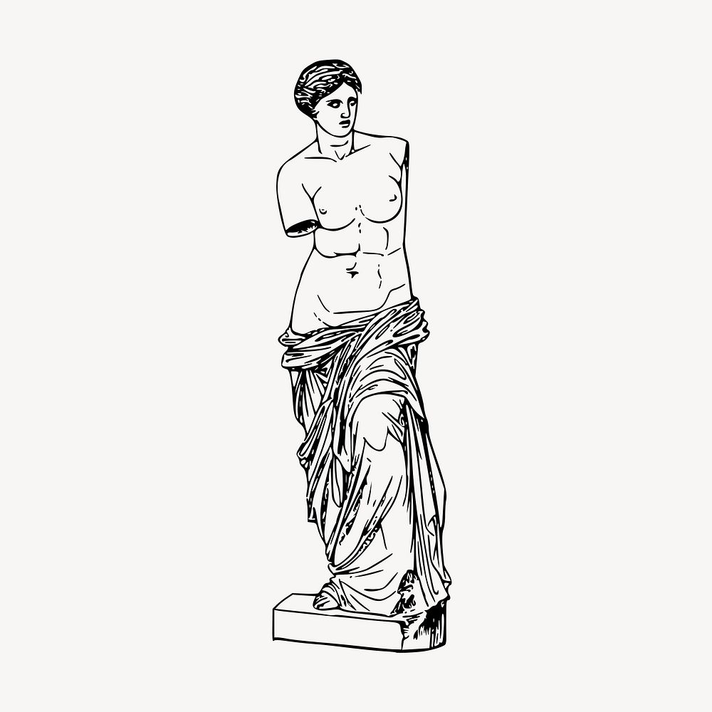 Nude Greek goddess statue clipart vector. Free public domain CC0 graphic