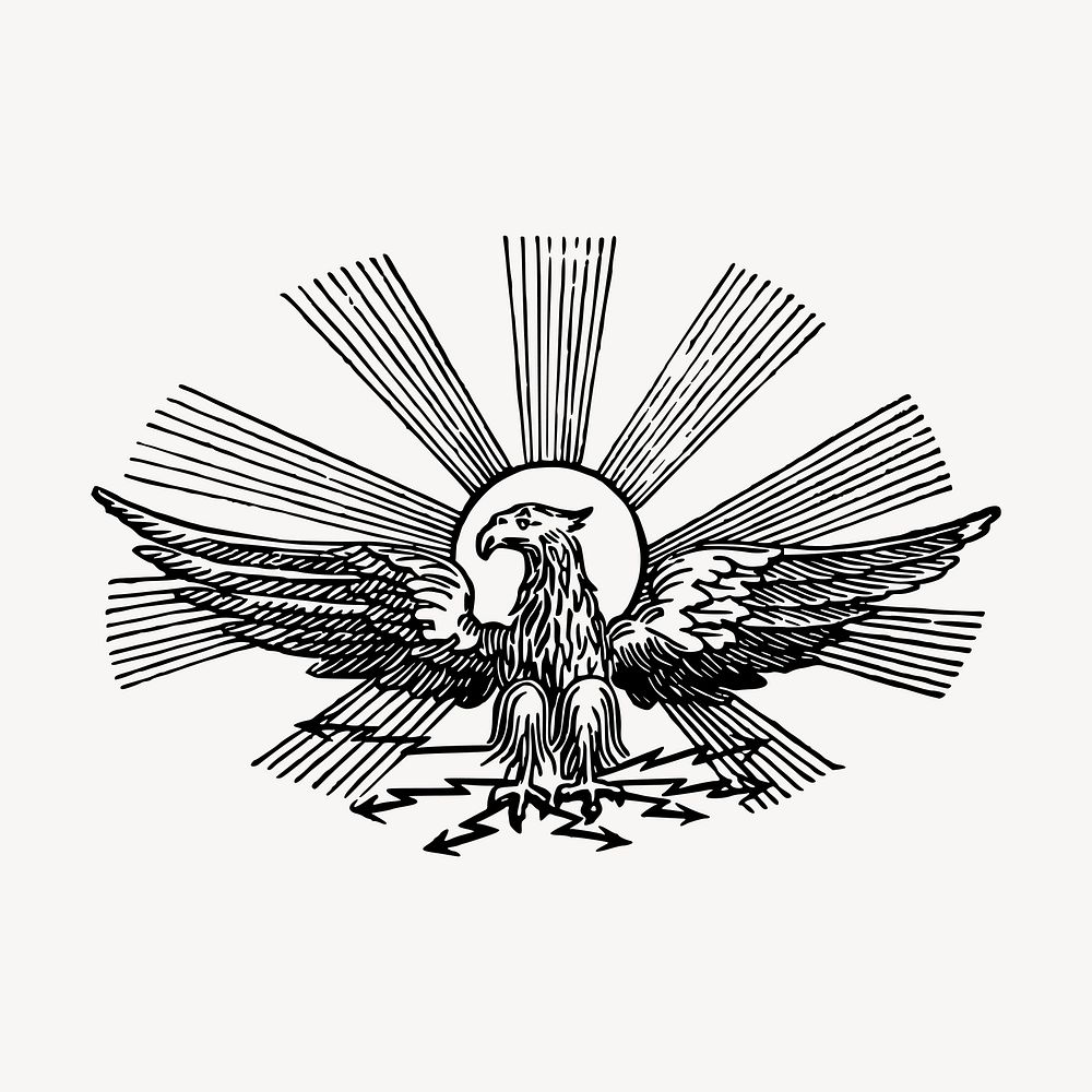 Vintage eagle, animal illustration vector. Free public domain CC0 graphic