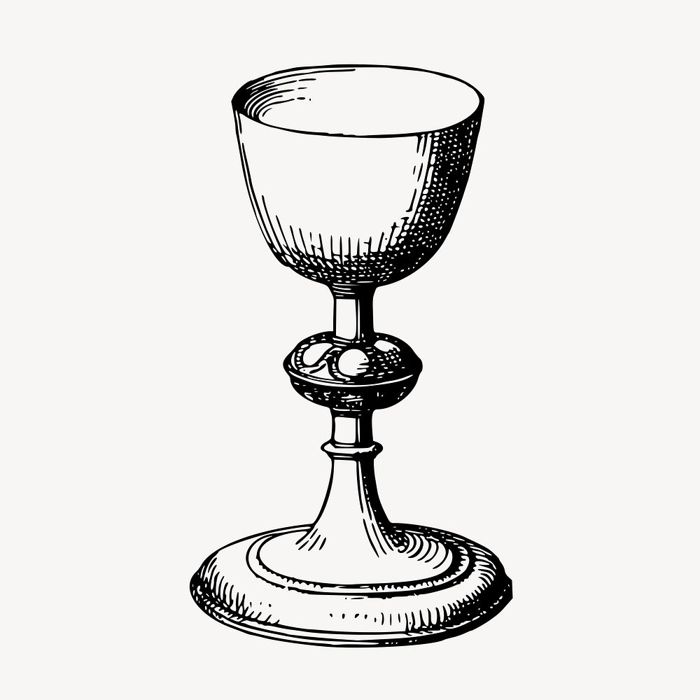 Catholic chalice cup clipart, religious object vector. Free public domain CC0 graphic