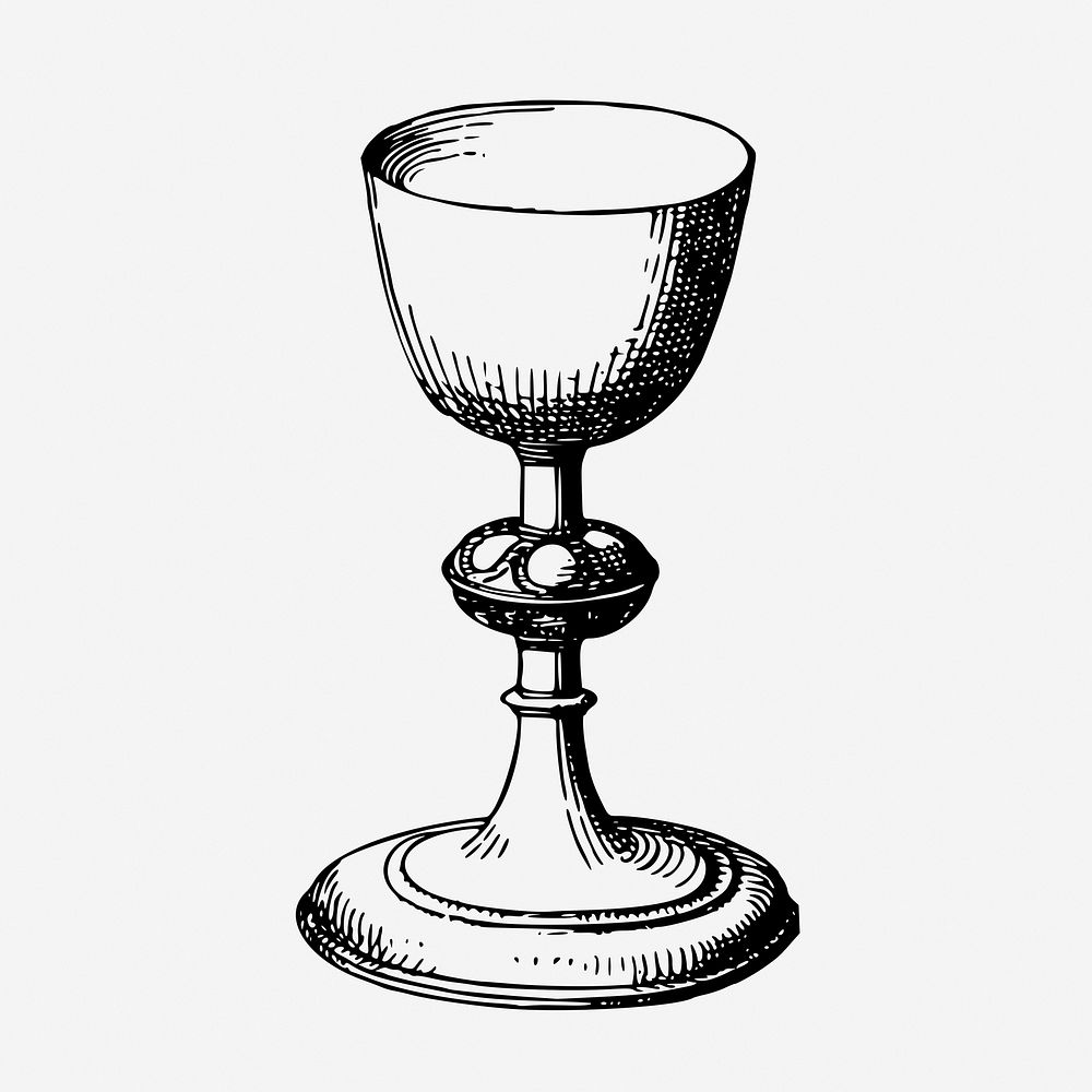 Catholic chalice cup, religious object illustration. Free public domain CC0 graphic