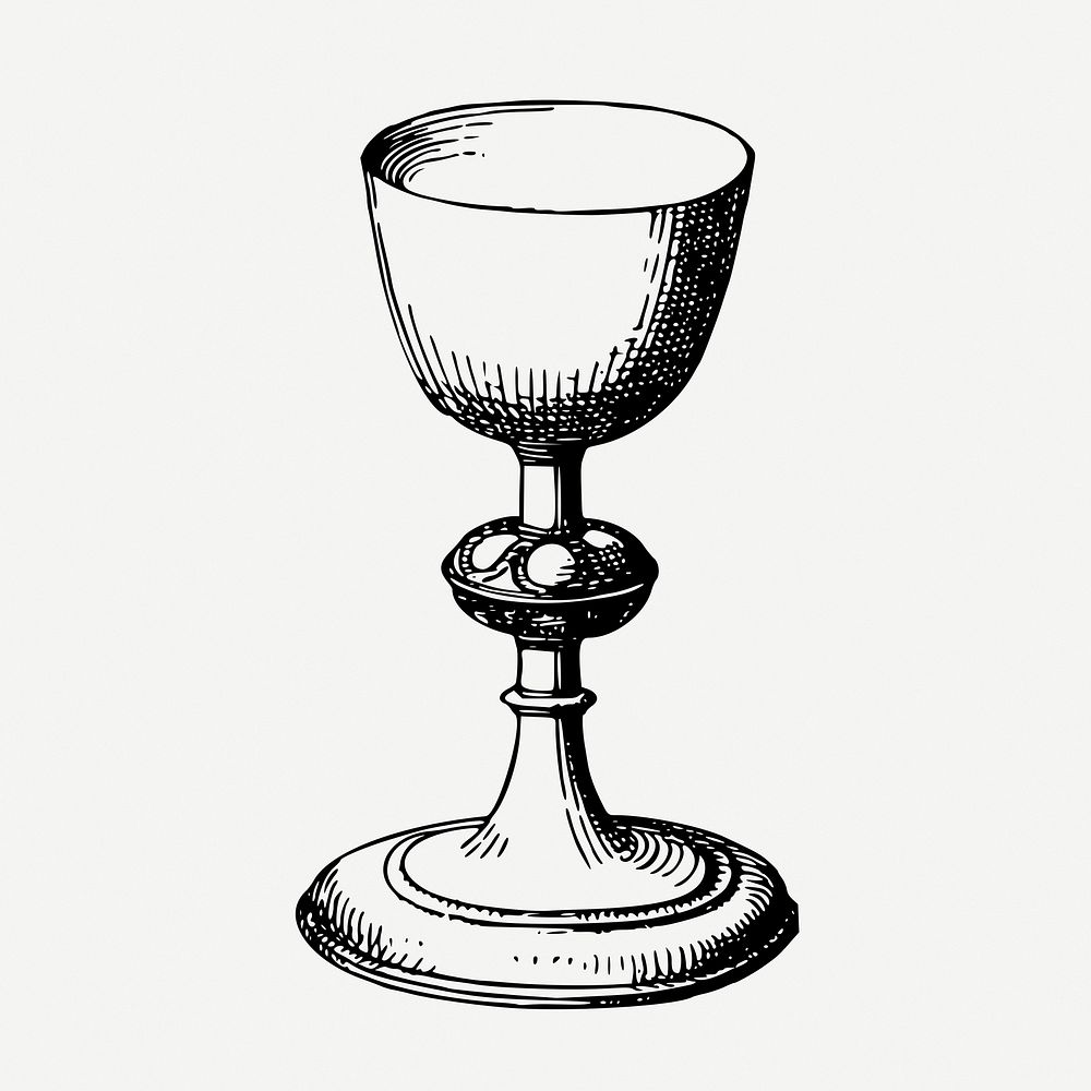 Catholic chalice cup sticker, religious object psd. Free public domain CC0 graphic