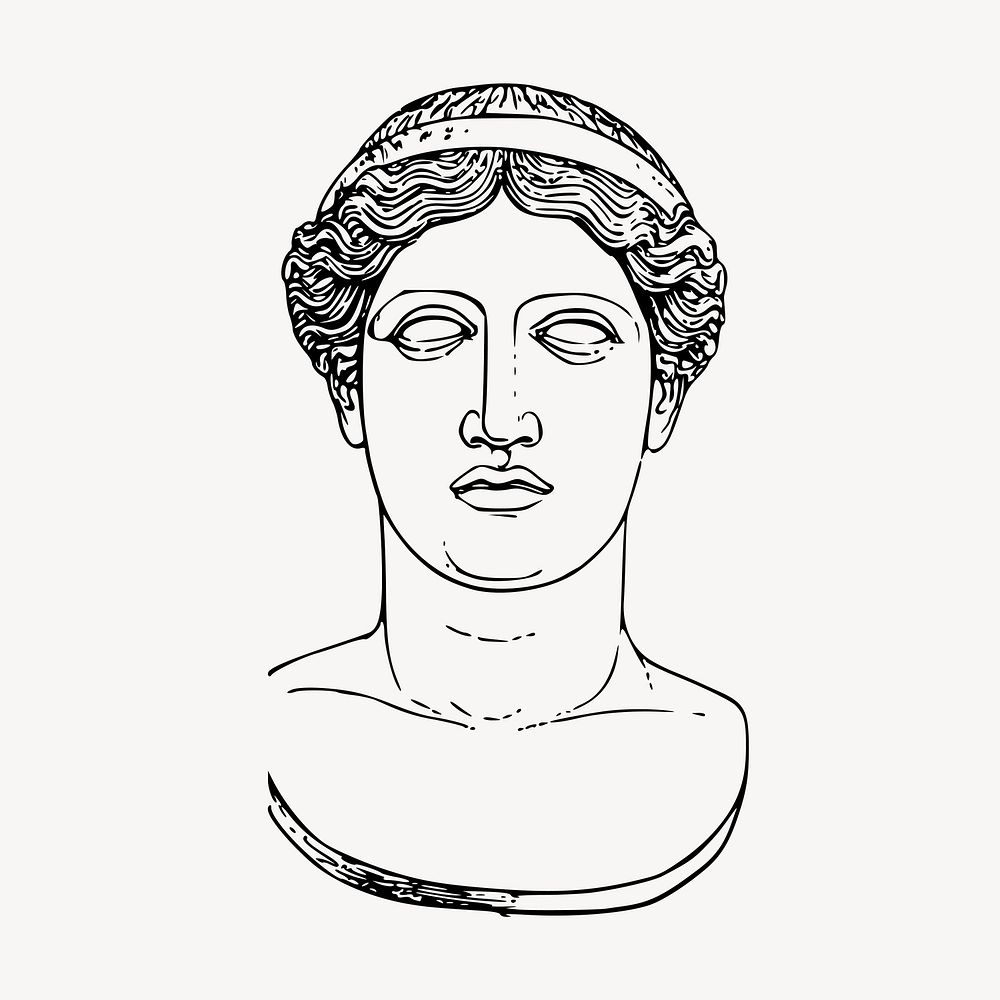 Ancient Greek goddess statue sticker vector. Free public domain CC0 graphic
