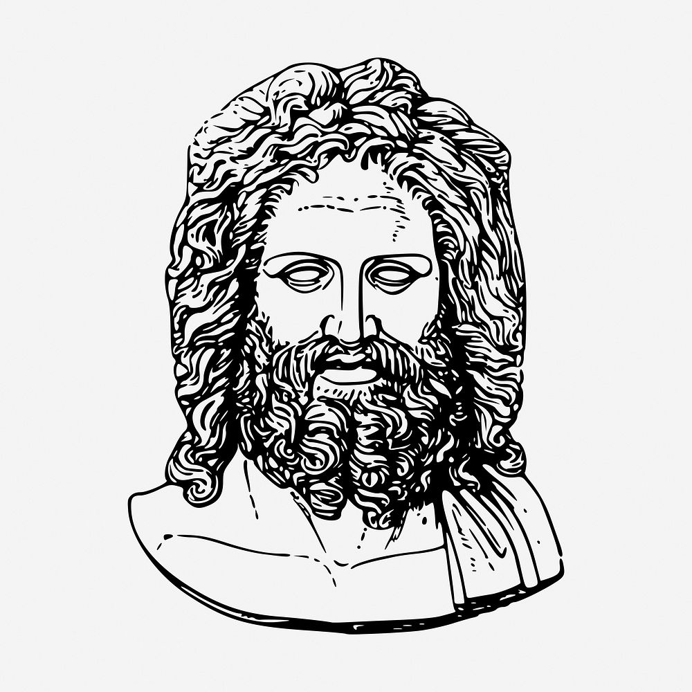 Zeus, Greek god vintage illustration. Free public domain CC0 graphic
