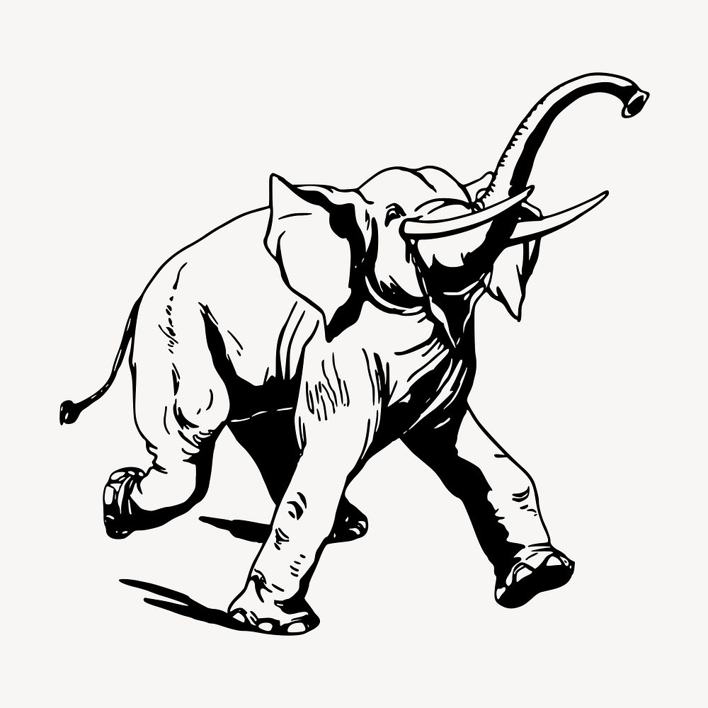 Elephant, animal clipart vector. Free public domain CC0 graphic