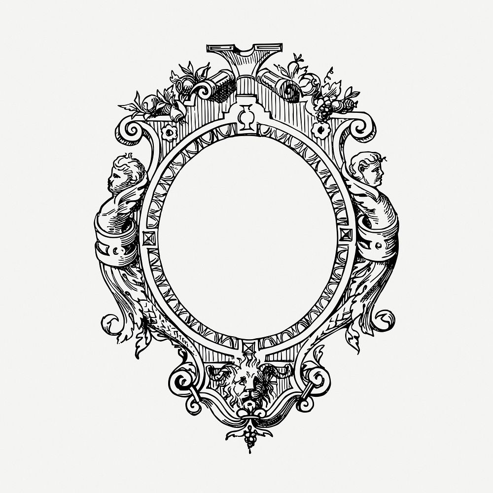 Vintage ornate frame clipart psd. Free public domain CC0 graphic