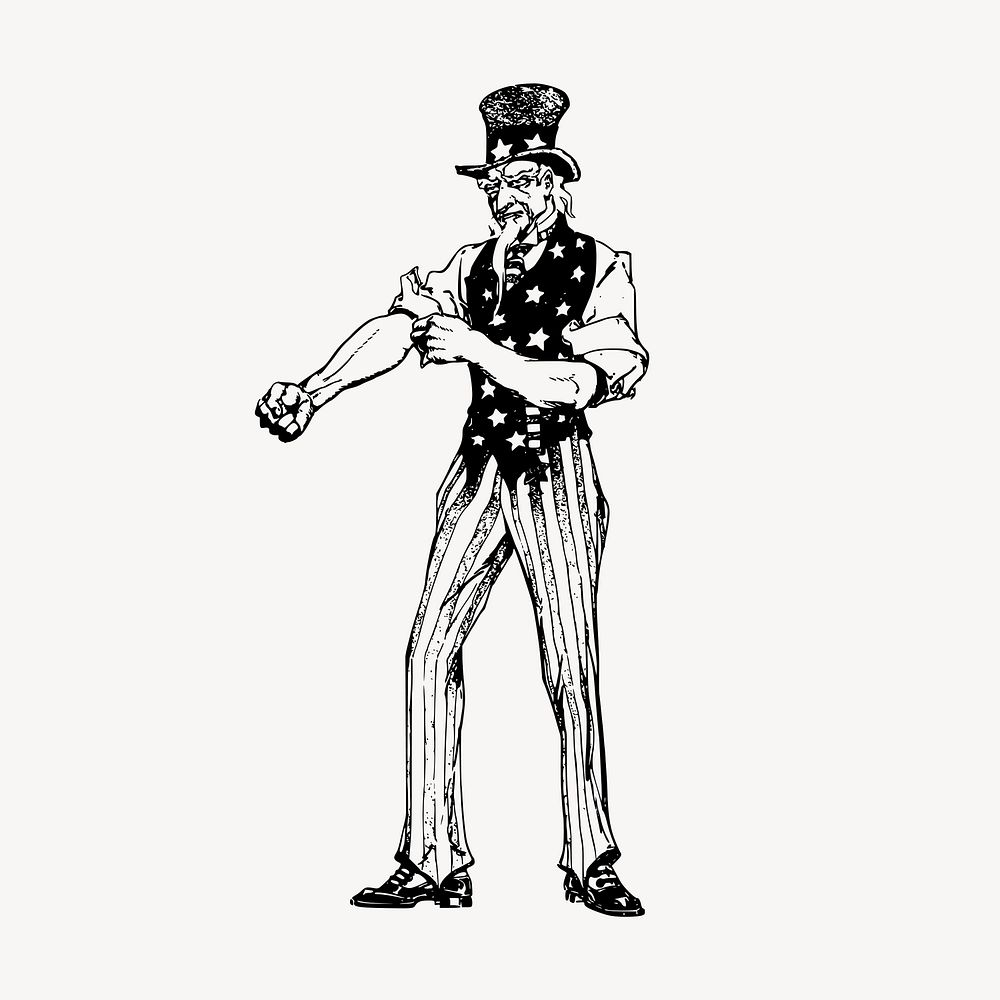 Uncle same, vintage man illustration vector. Free public domain CC0 graphic