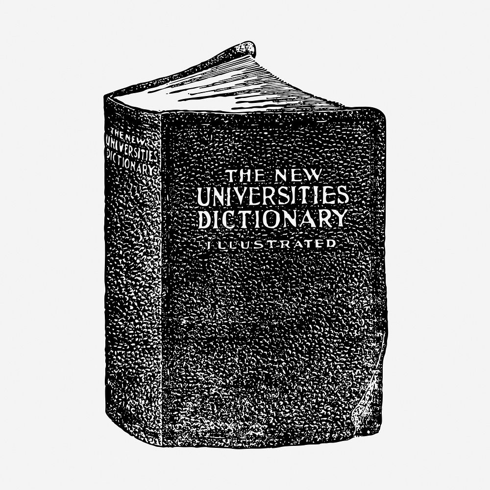 English dictionary, vintage object illustration. Free public domain CC0 graphic