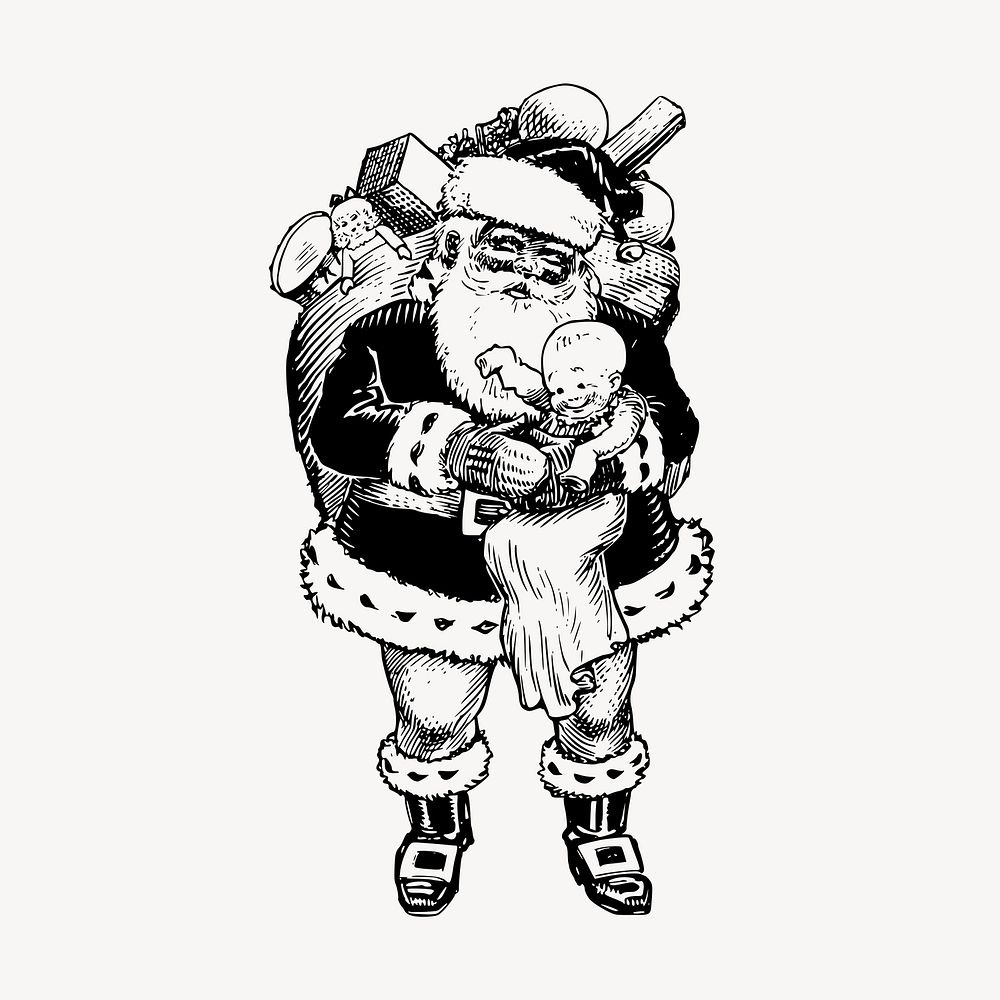 Vintage Santa Claus, Christmas illustration vector. Free public domain CC0 graphic