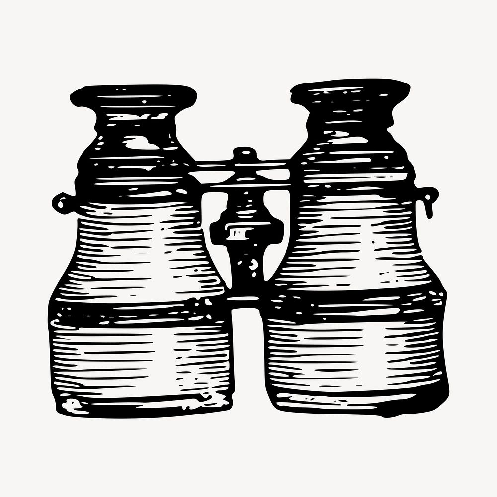 Old binoculars clipart, travel object vector. Free public domain CC0 graphic