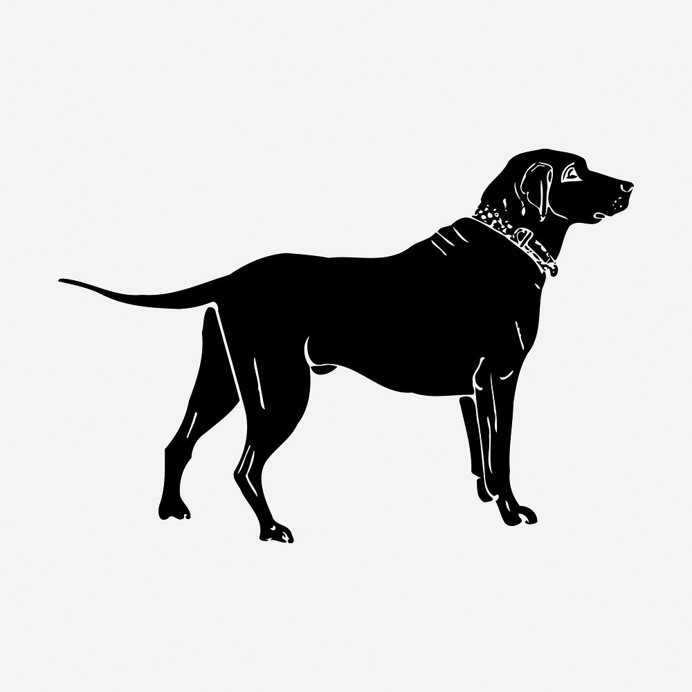 Black dog hand drawn illustration. Free public domain CC0 image.