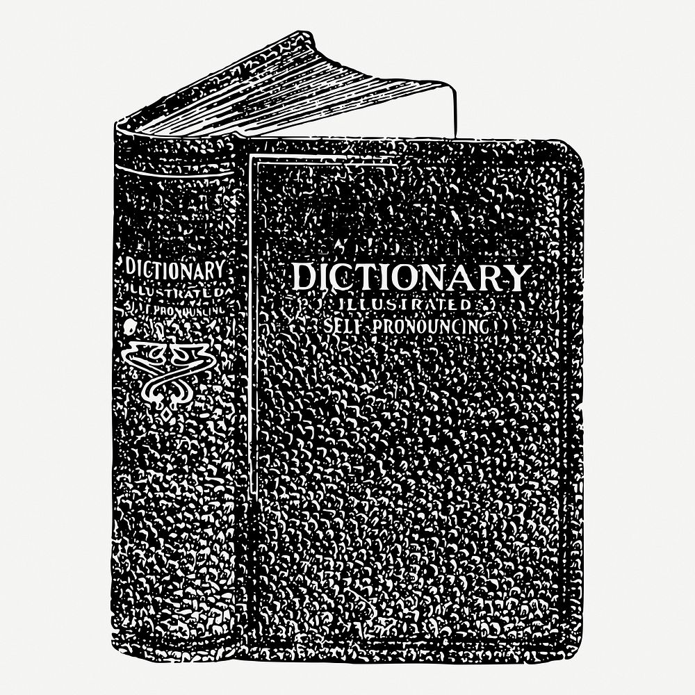 Vintage dictionary hand drawn illustration. Free public domain CC0 image.