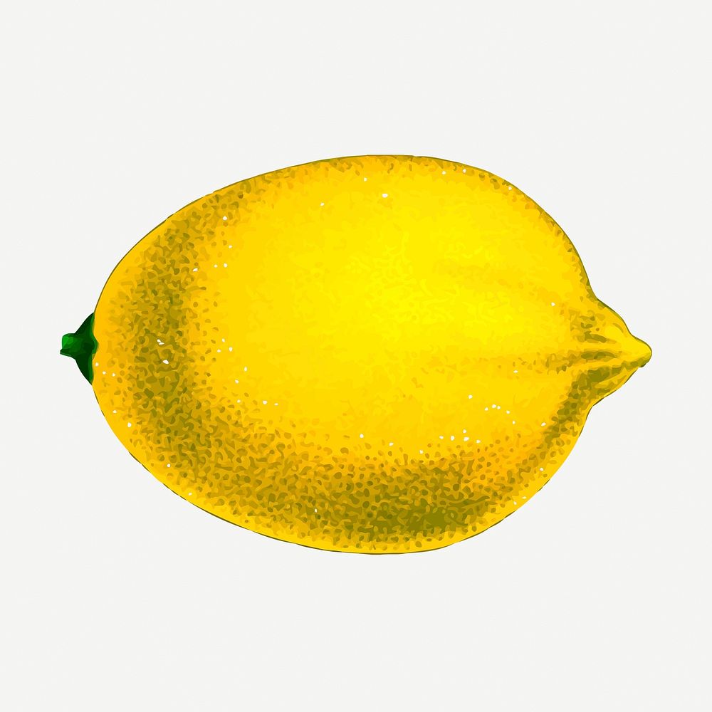 Lemon fruit collage element, vintage illustration psd. Free public domain CC0 image.
