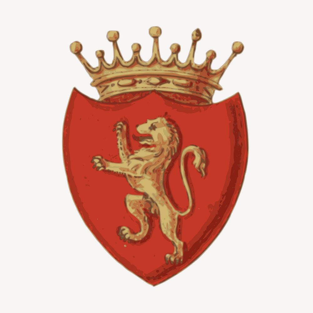 Royal crest clipart, vintage illustration vector. Free public domain CC0 image.