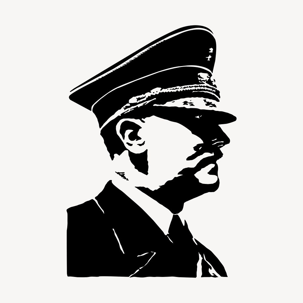 Adolf Hitler clipart, vintage illustration vector. Free public domain CC0 image.