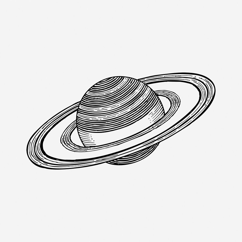 Vintage Saturn planet, galaxy  illustration. Free public domain CC0 image.