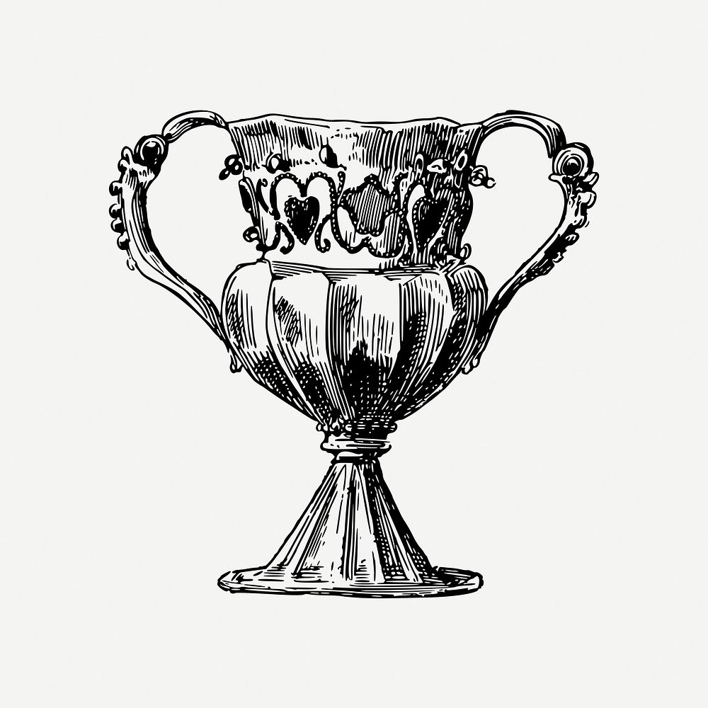 Goblet drawing, vintage object illustration psd. Free public domain CC0 image.