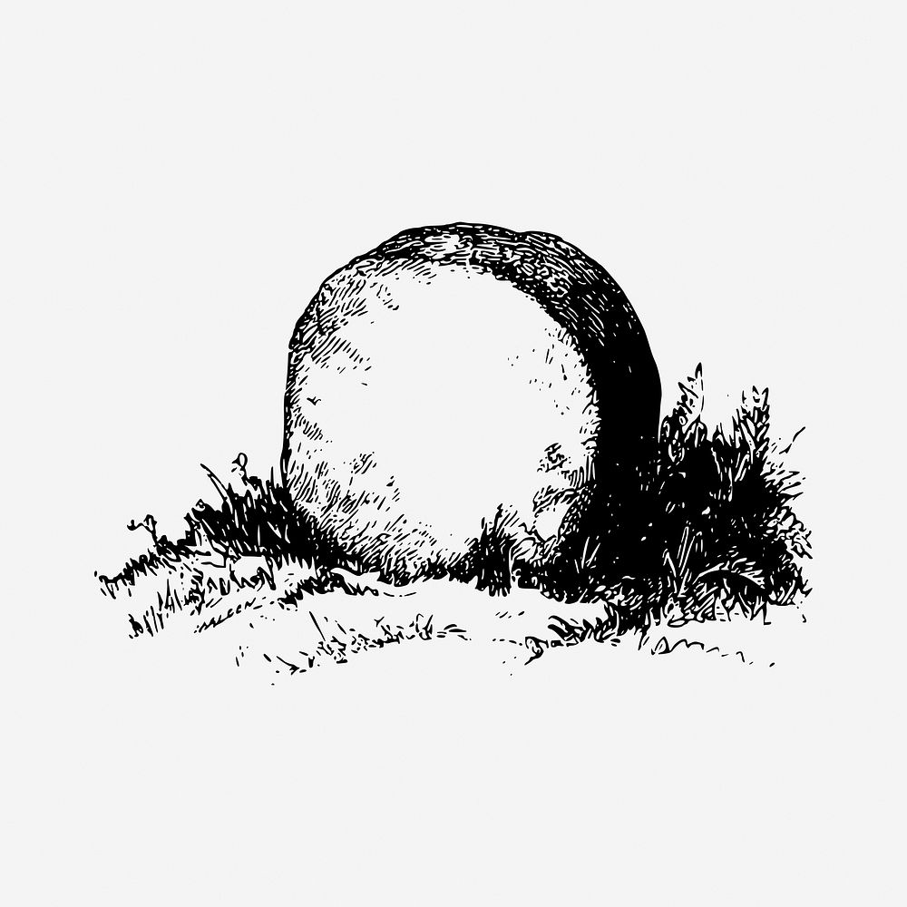 Vintage Halloween tombstone hand drawn illustration. Free public domain CC0 image.