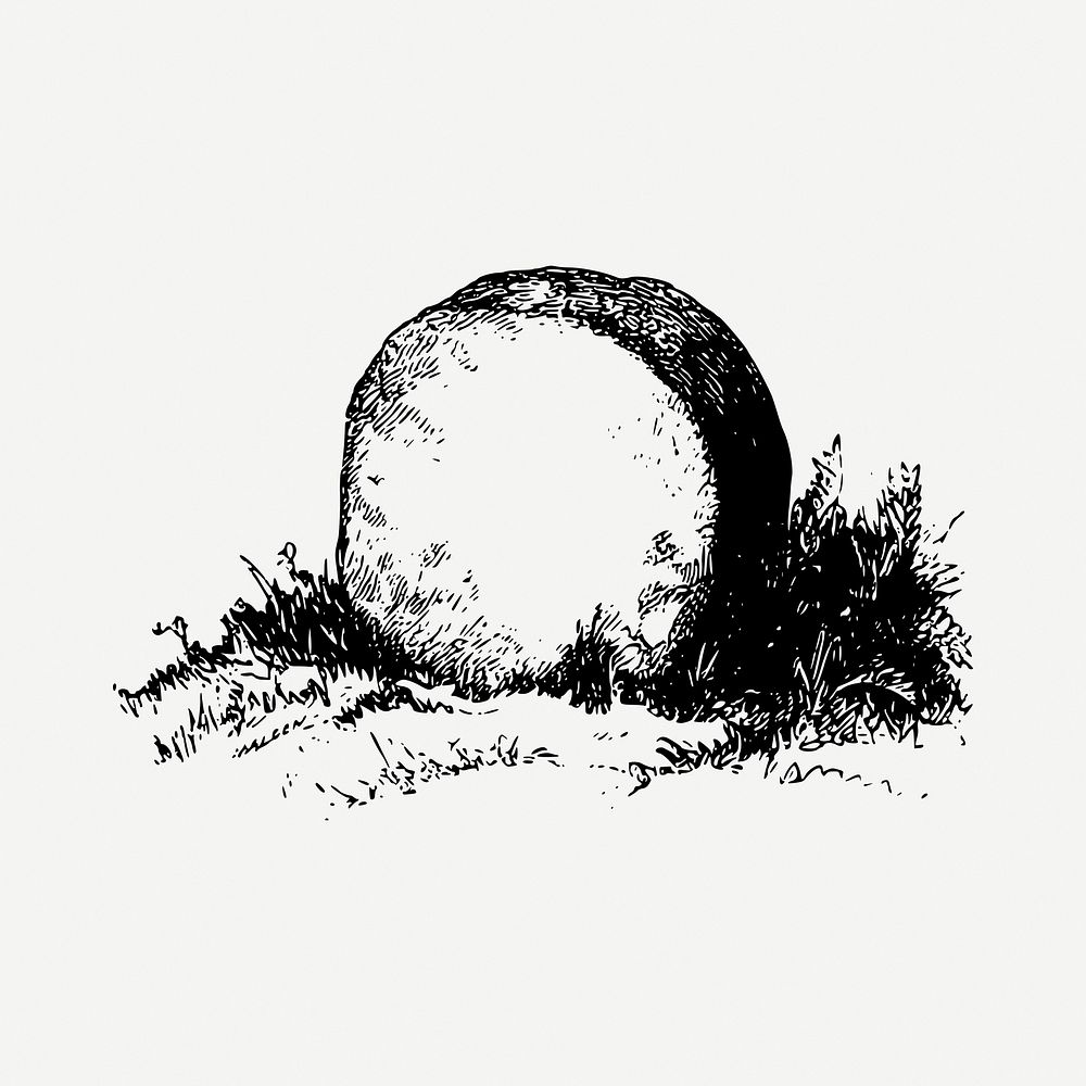Halloween tombstone drawing, vintage illustration psd. Free public domain CC0 image.