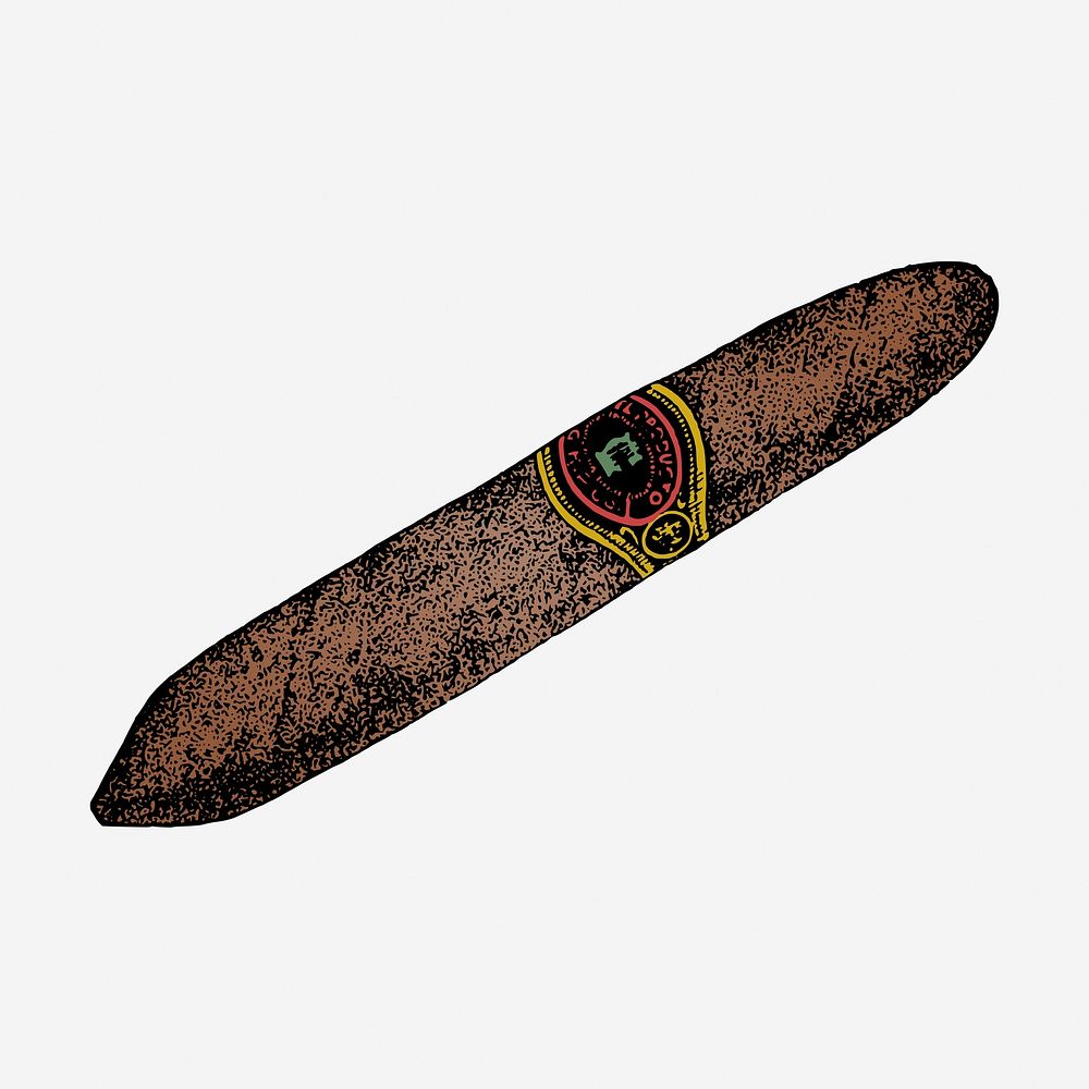 Vintage cigar hand drawn illustration. Free public domain CC0 image.