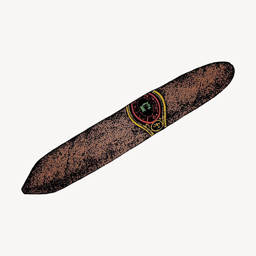 Cigar clipart, vintage illustration vector. Free public domain CC0 image.