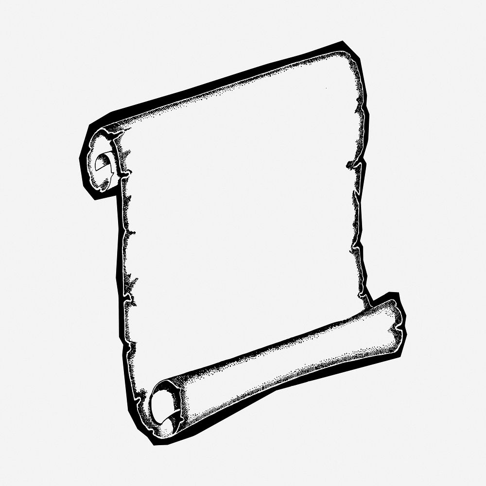 Scroll frame hand drawn illustration. Free public domain CC0 image.