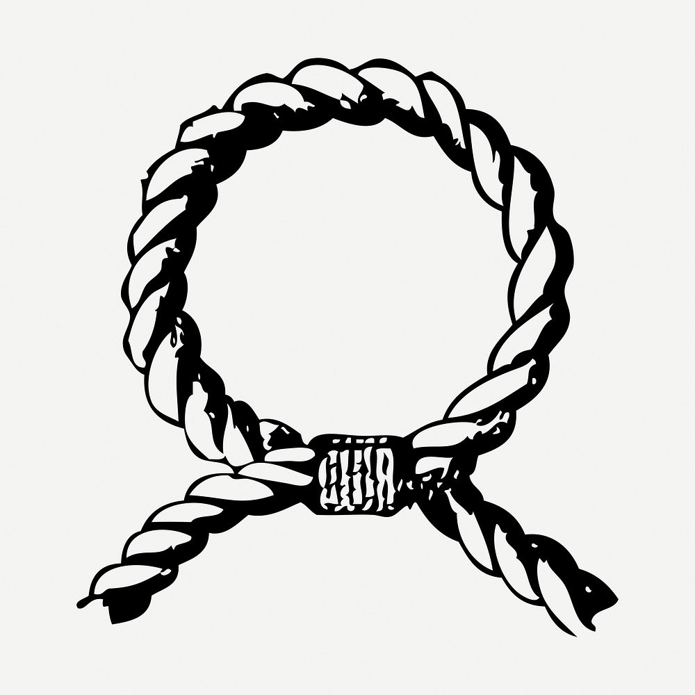 Knot rope drawing clipart, tool illustration psd. Free public domain CC0 image.