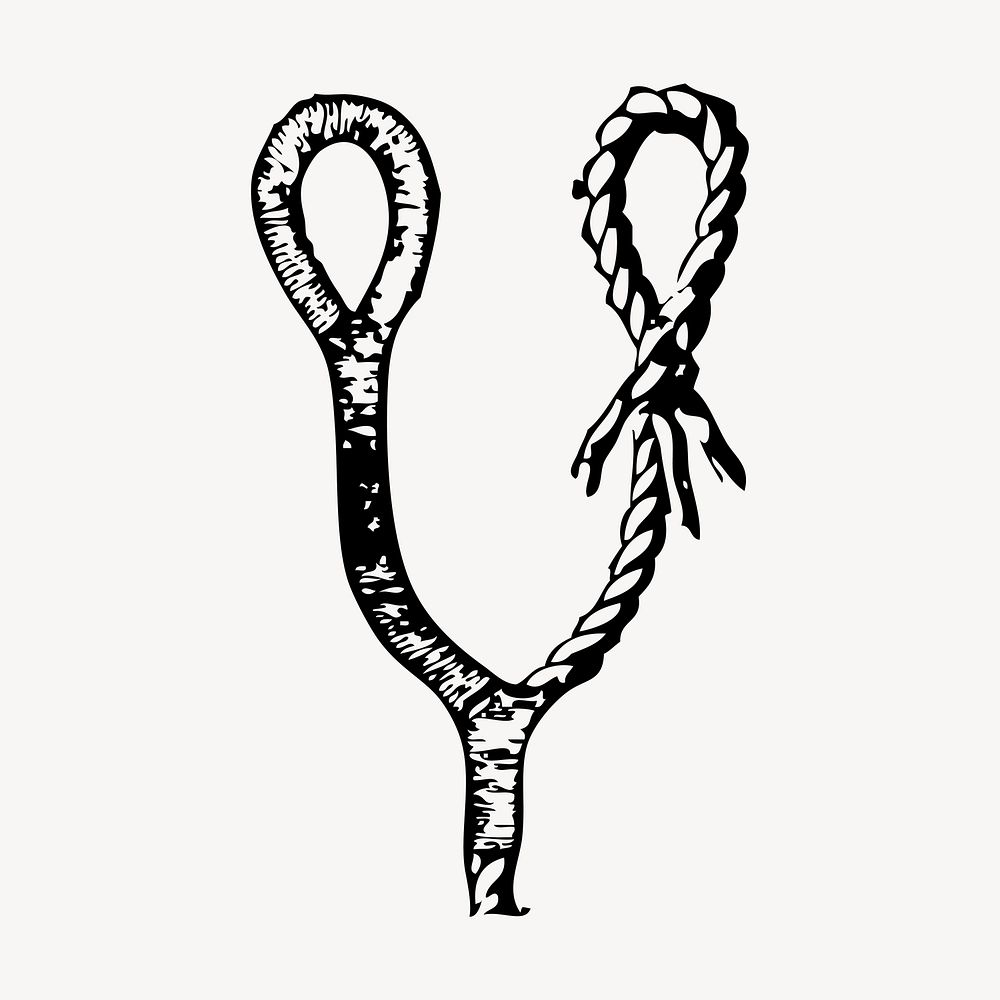 Rope hand drawn clipart, knot illustration vector. Free public domain CC0 image.