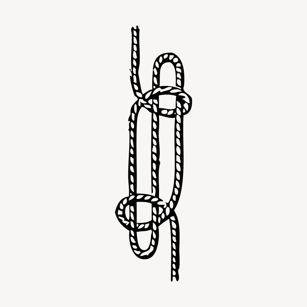 Rope hand drawn clipart,  marine sailor knot illustration vector. Free public domain CC0 image.
