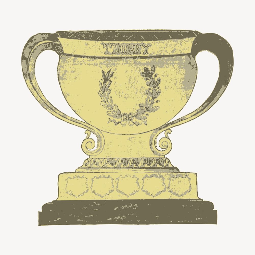 Gold trophy clipart, winner illustration vector. Free public domain CC0 image.