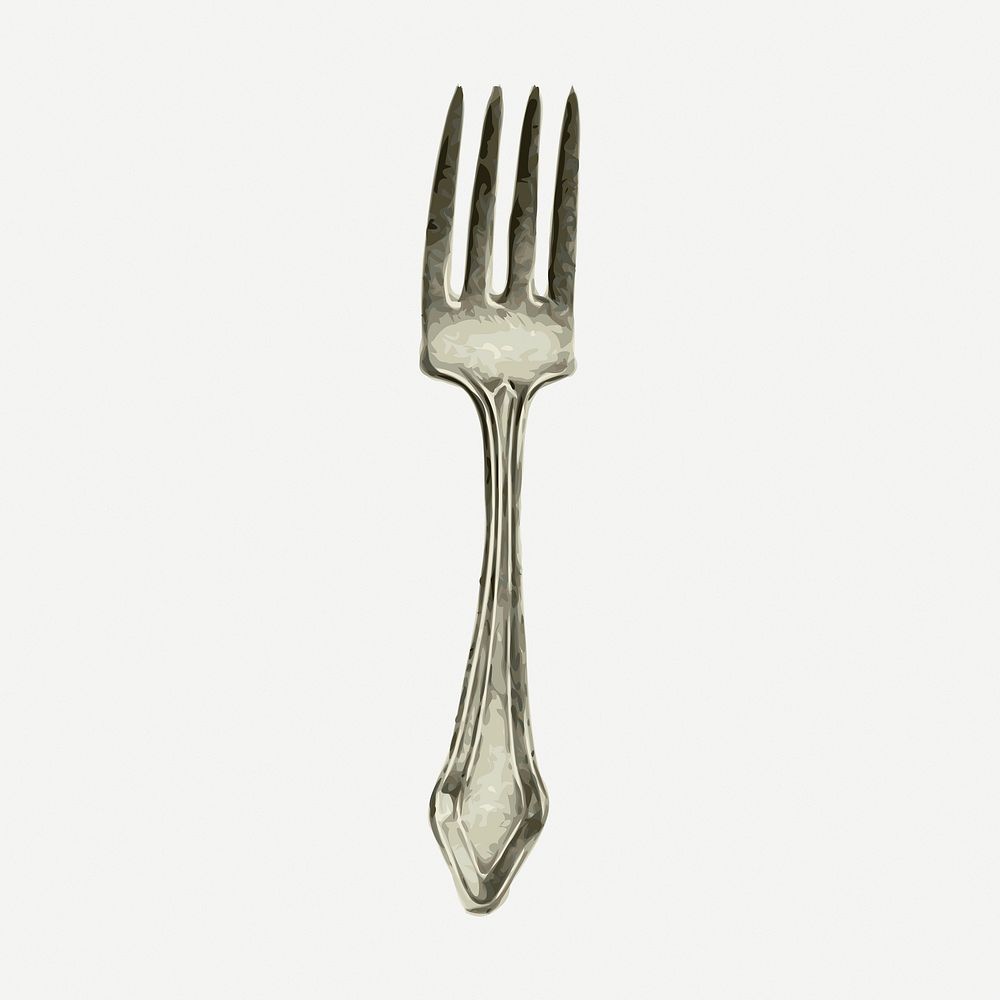 Fork vintage clipart, cutlery illustration psd. Free public domain CC0 image.