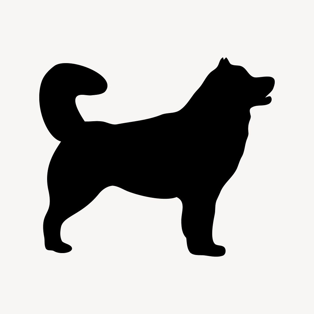 Siberian Husky dog silhouette clipart, animal illustration in black vector. Free public domain CC0 image.