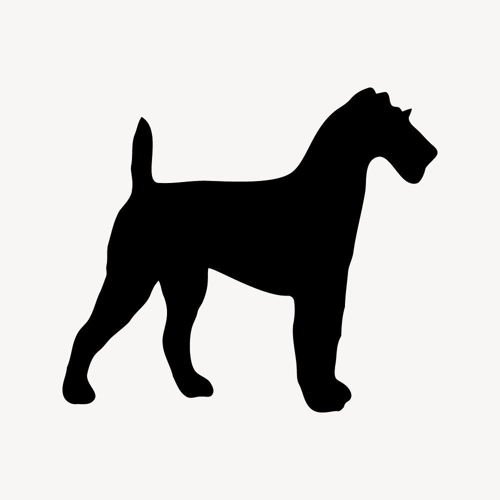 Irish Terrier dog silhouette clipart, animal illustration in black. Free public domain CC0 image.