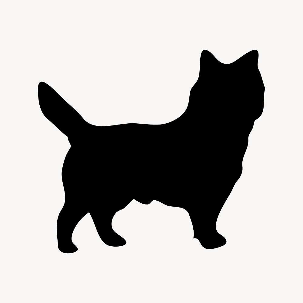 Cairn Terrier dog silhouette clipart, animal illustration in black. Free public domain CC0 image.