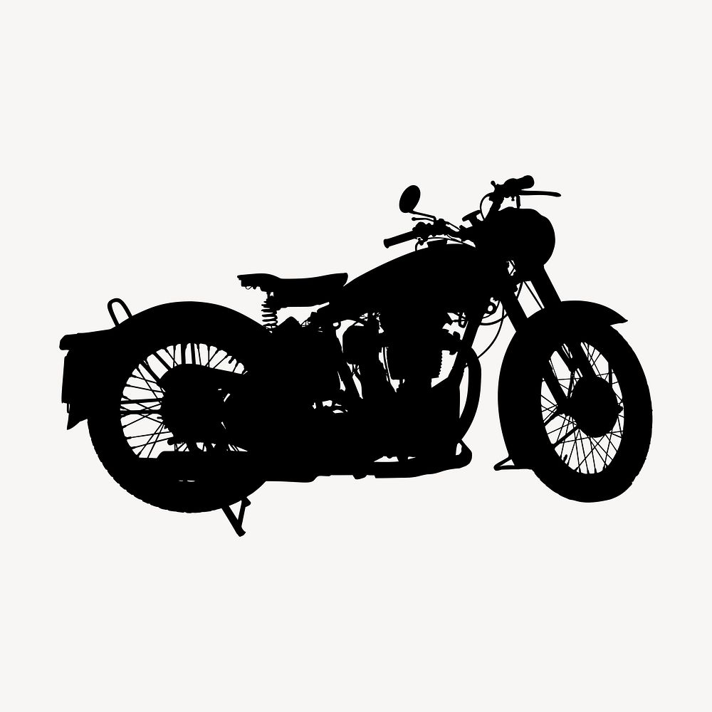Motorcycle silhouette collage element, vehicle illustration psd. Free public domain CC0 image.