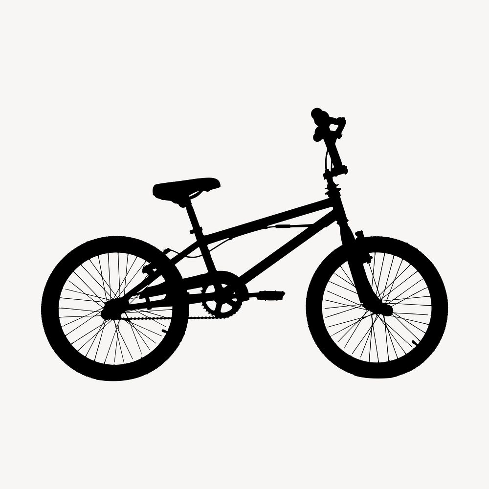 Bicycle silhouette clipart, vehicle illustration in black vector. Free public domain CC0 image.