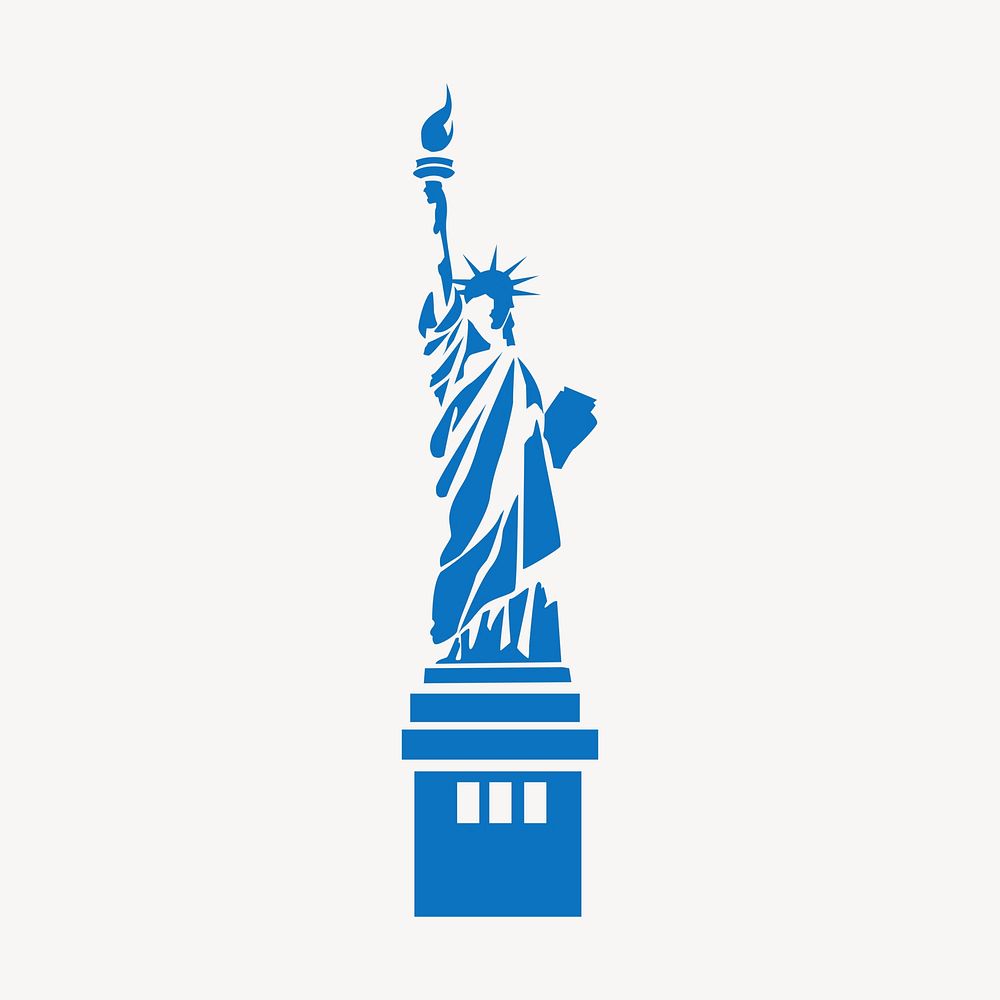 Statue of Liberty silhouette collage element, landmark illustration psd. Free public domain CC0 image.