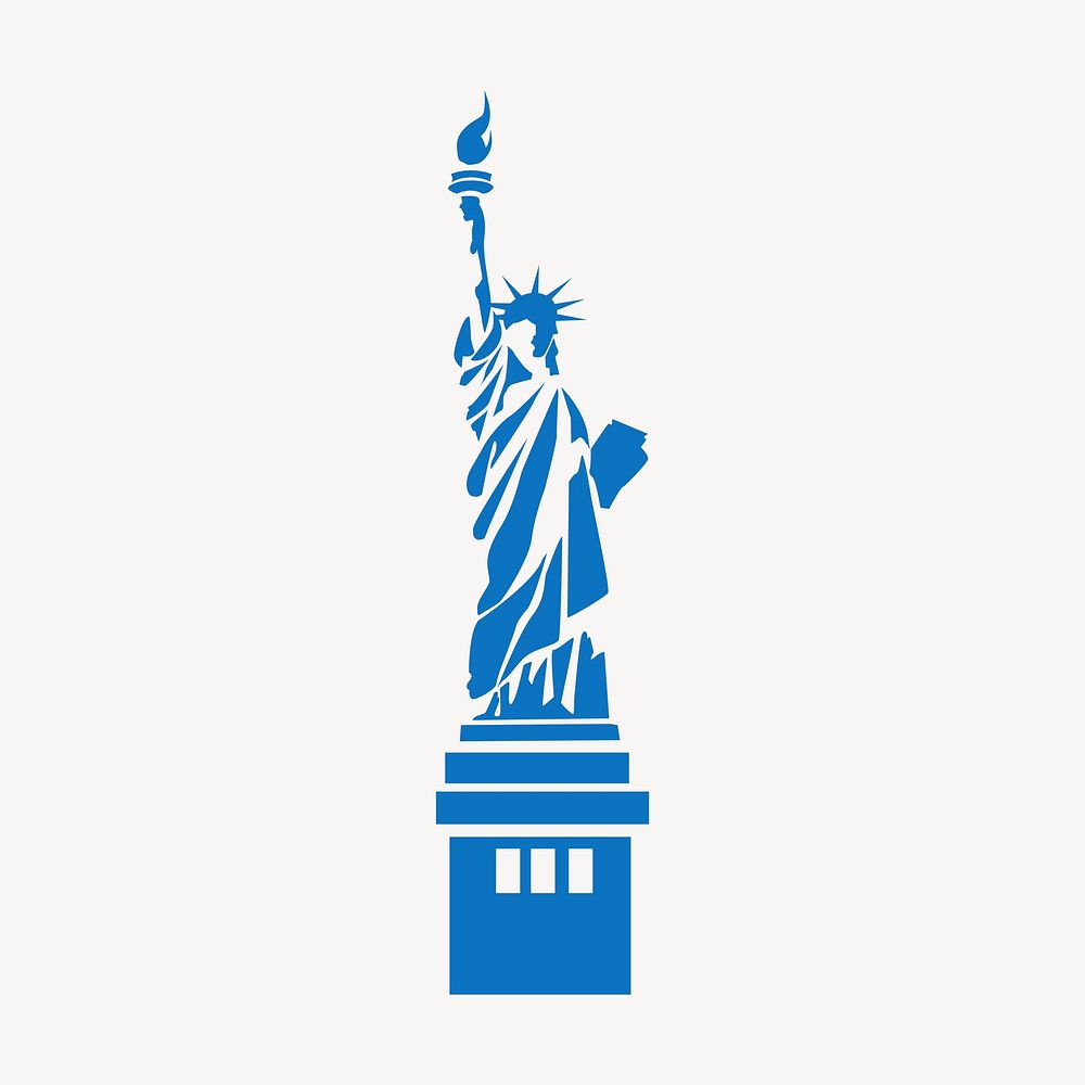 Statue of Liberty silhouette clipart, landmark illustration. Free public domain CC0 image.