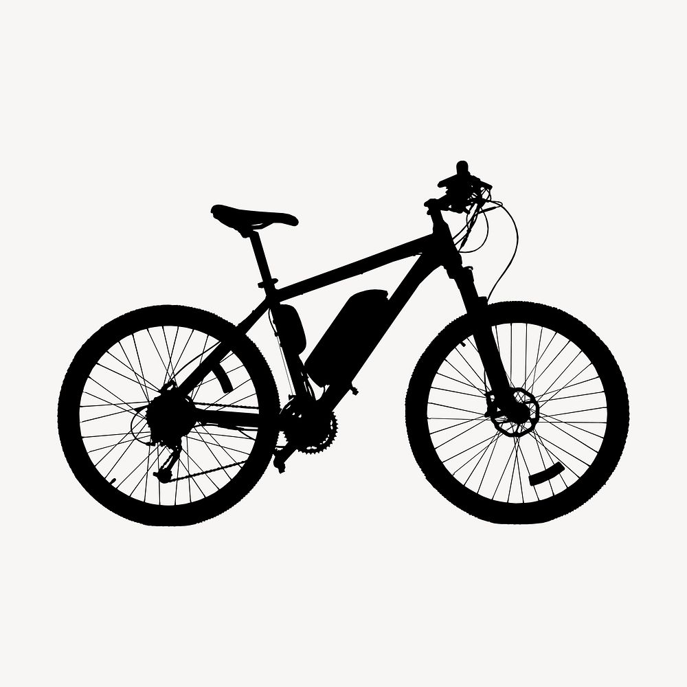 Bicycle silhouette clipart, vehicle illustration in black vector. Free public domain CC0 image.