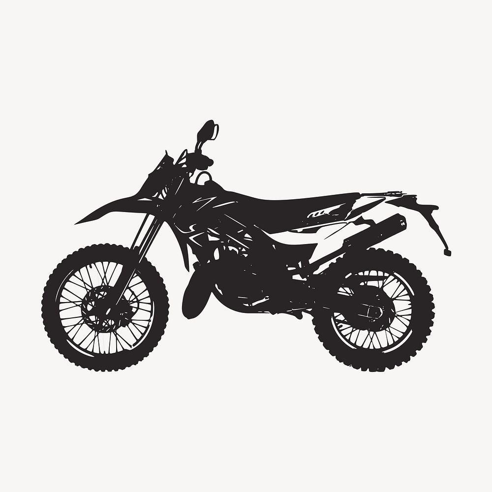 Motorcycle  silhouette clipart, vehicle illustration in black vector. Free public domain CC0 image.