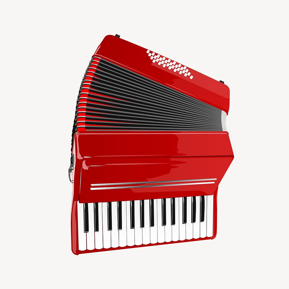 Accordion clipart, musical instrument illustration vector. Free public domain CC0 image.