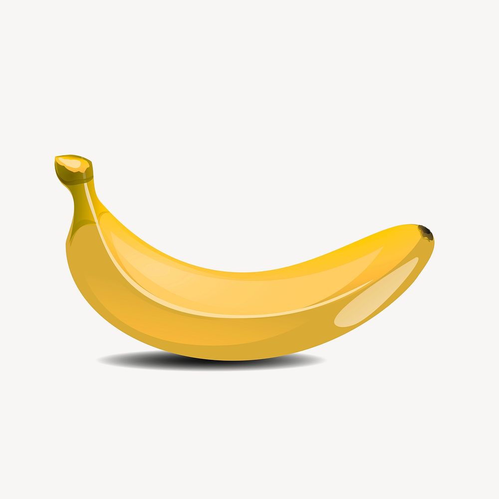 Banana sticker, food illustration psd. Free public domain CC0 image.