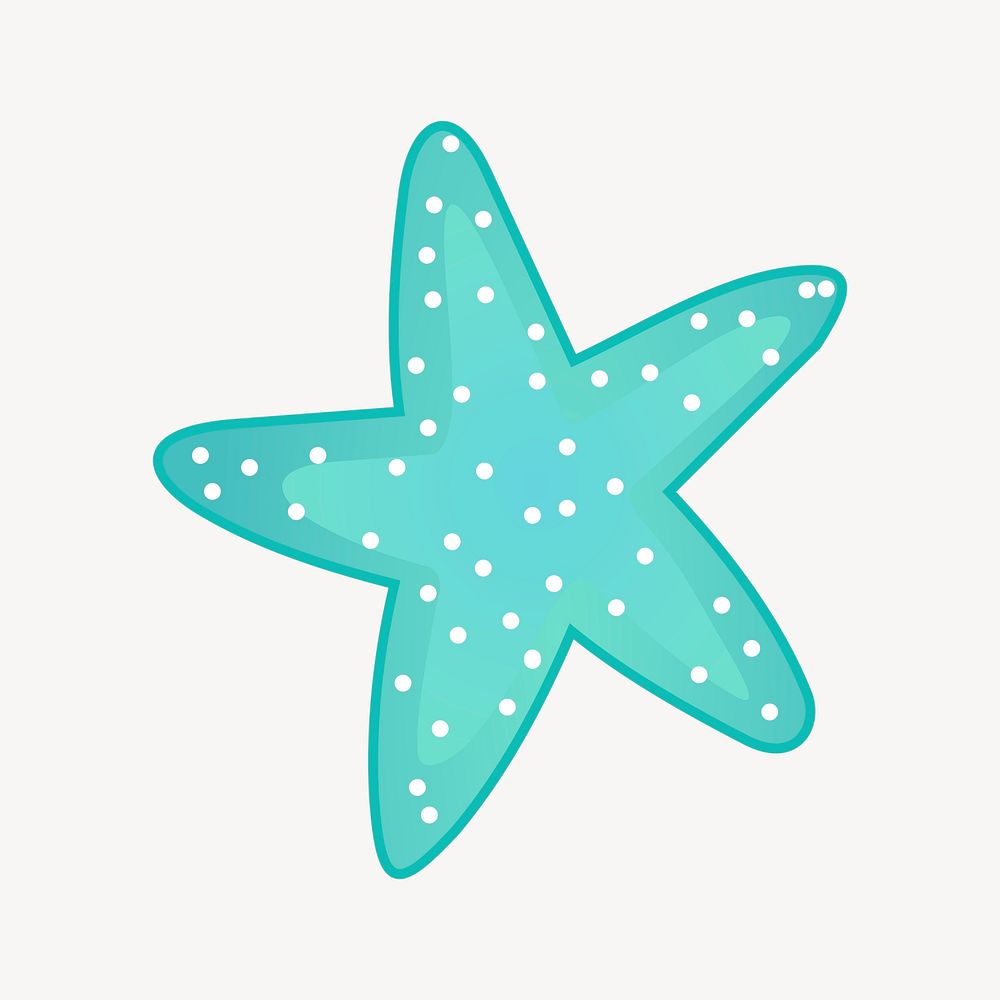 Starfish sticker, marine life illustration psd. Free public domain CC0 image.
