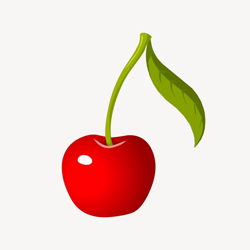 Cherry sticker, fruit illustration psd. Free public domain CC0 image.