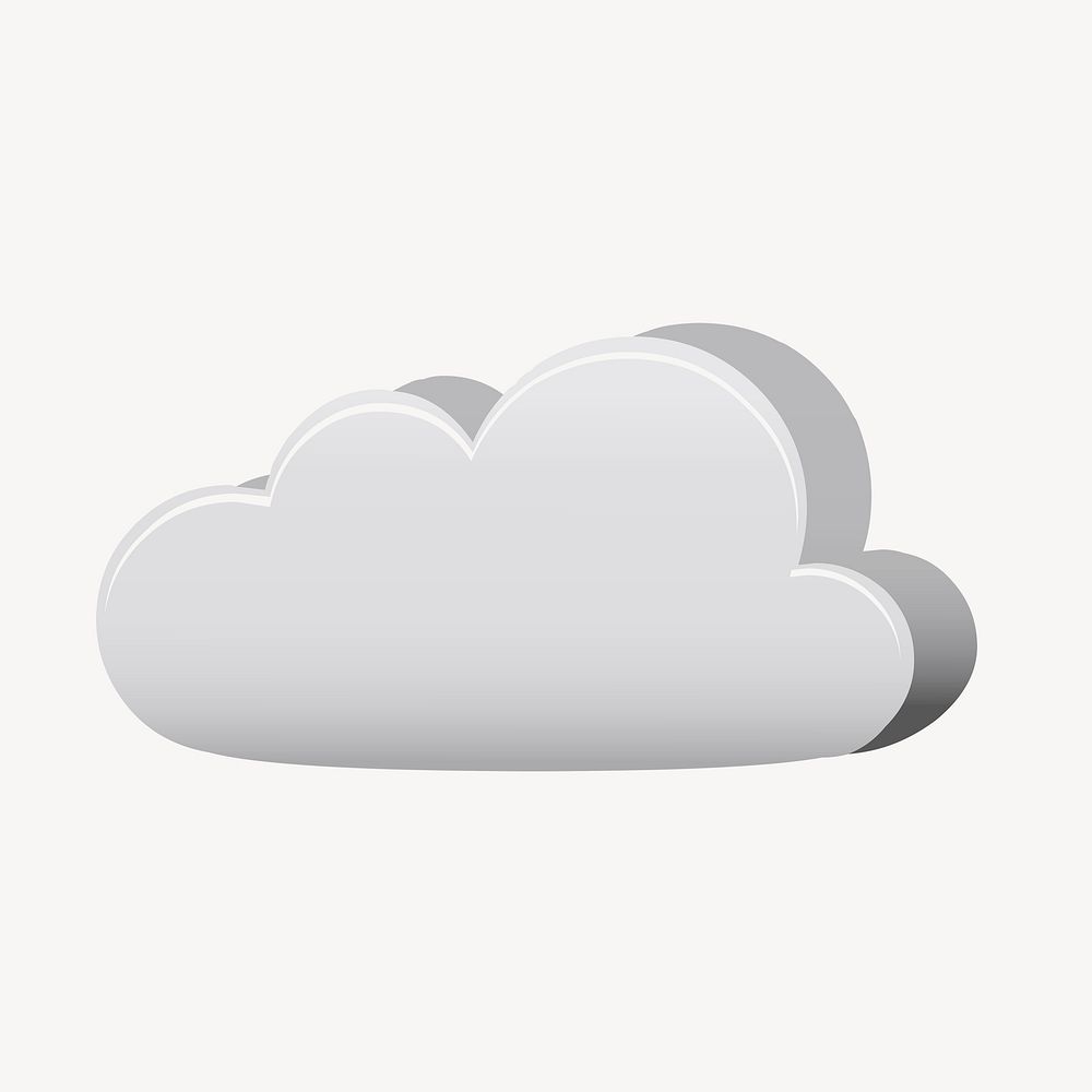 3D cloud drawing, weather illustration psd. Free public domain CC0 image.
